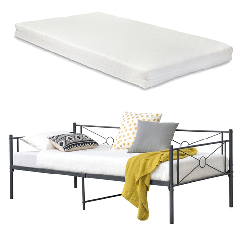 Säng Alvesta i metall inkl. madrass 200x90 cm [en.casa] välj modell