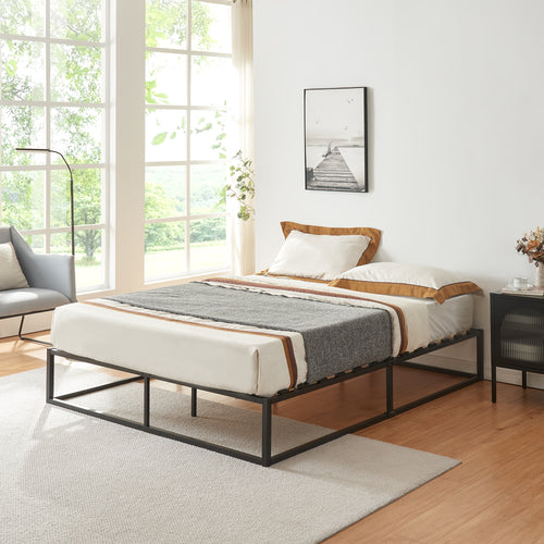 Metallsäng Kreta Svart i olika storlekar [en.casa] - premiumXL