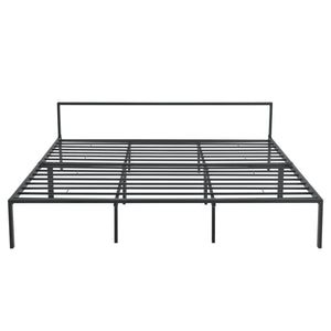 Säng Ingrid i metall inkl. allergivänlig madrass stål svart matt [en.casa] välj modell