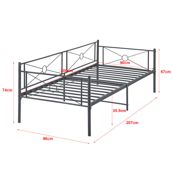 Säng Alvesta i metall 200x90cm matt [en.casa] välj modell
