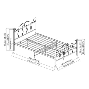 Säng Apolda metall vit [en.casa] välj modell