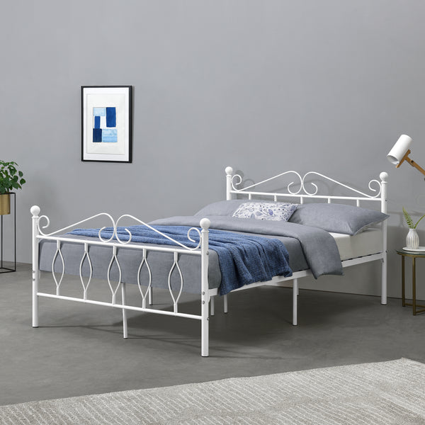 Säng Apolda metall vit [en.casa] välj modell