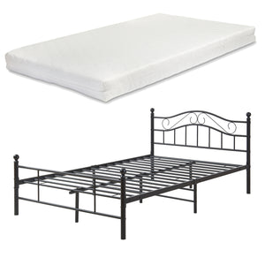 Säng Harstad i metall med/utan madrass 120x200cm [en.casa] välj modell