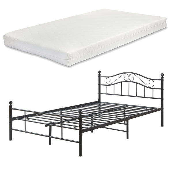 Säng Harstad i metall med/utan madrass 120x200cm [en.casa] välj modell