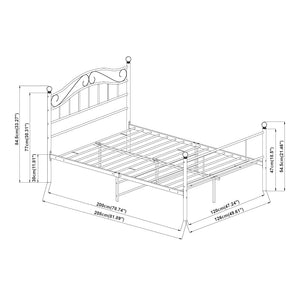 Säng Harstad i metall med/utan madrass 120x200cm [en.casa] välj modell