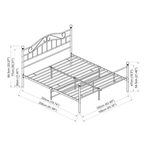 [en.casa]® Sängstomme Florenz i metall-i olika färger och mått