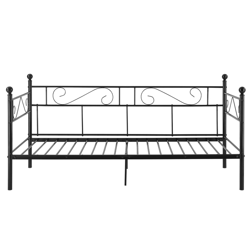 Måttskiss Säng Kelebia i metall inkl. madrass 200x90cm [en.casa] välj modell