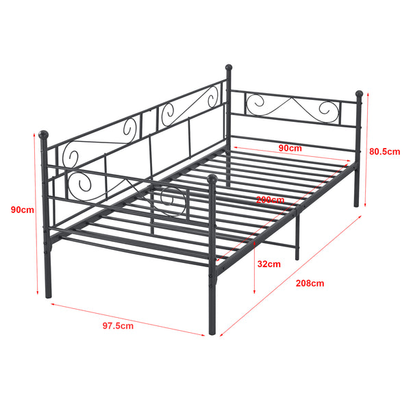 Enkelsäng Kerava 200x90cm metall [en.casa] välj modell
