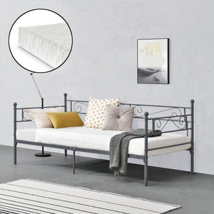 Enkelsäng Kerava inkl. madrass 200x90cm metall [en.casa] välj modell