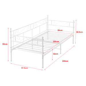 Enkelsäng Kerava inkl. madrass 200x90cm metall [en.casa] välj modell