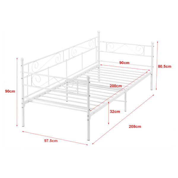 Enkelsäng Kerava inkl. madrass 200x90cm metall [en.casa] välj modell