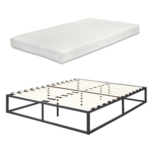 Säng Fulda i metall med madrass reptålig [en.casa] välj modell