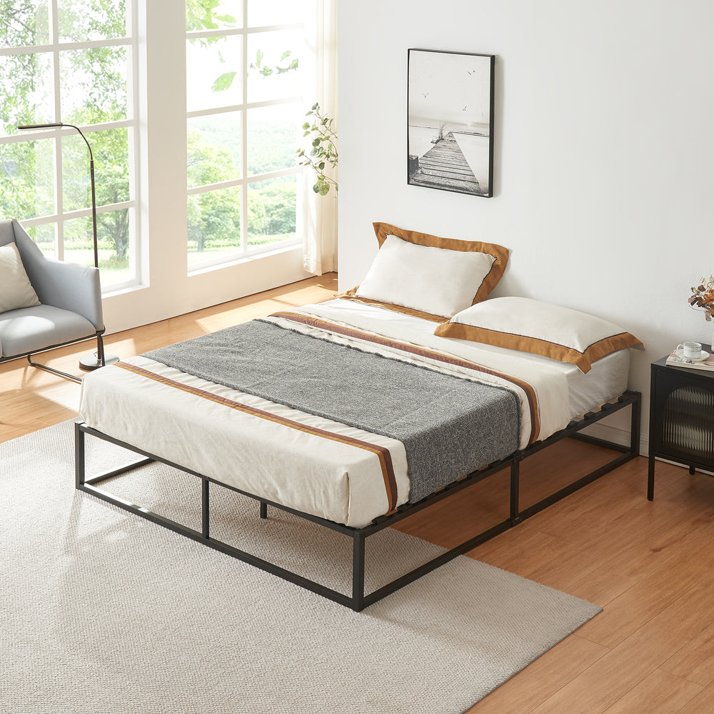 Metallsäng Kreta Svart i olika storlekar [en.casa] - premiumXL