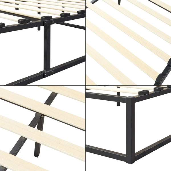 Säng Bergkamen inkl. madrass metall stål svart [en.casa] välj modell