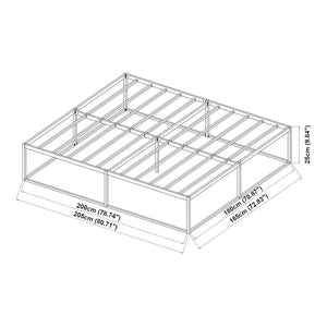 Säng Trerunta inkl. madrass metall svart [en.casa]