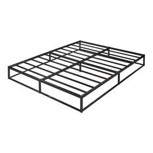Säng Trerunta inkl. madrass metall svart [en.casa]