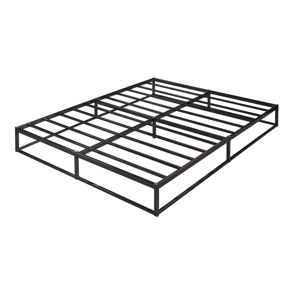 Säng Trerunta inkl. madrass metall svart [en.casa]