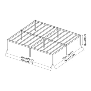 Säng Vårdö inkl. madrass metall [en.casa] 