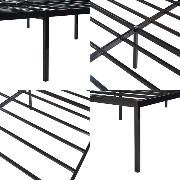 Säng Vårdö inkl. madrass metall [en.casa] 