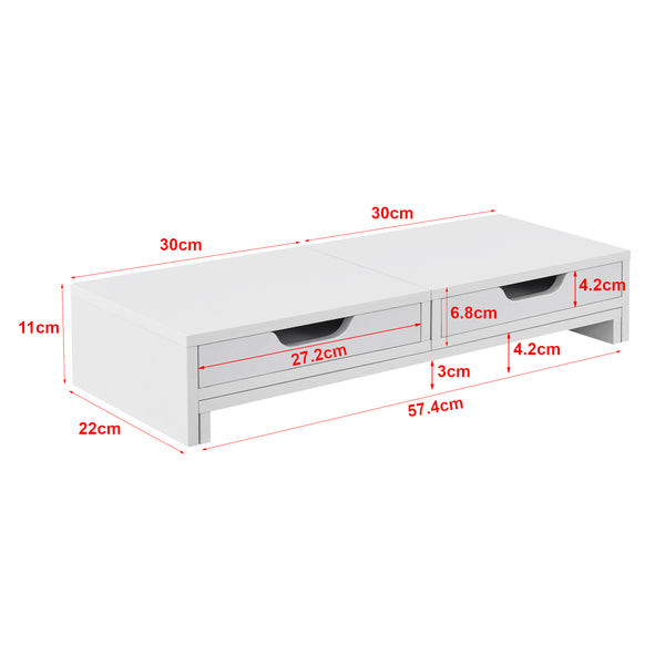 Monitorställ Marttila med 2 lådor 60x22x11cm i olika färger [en.casa]