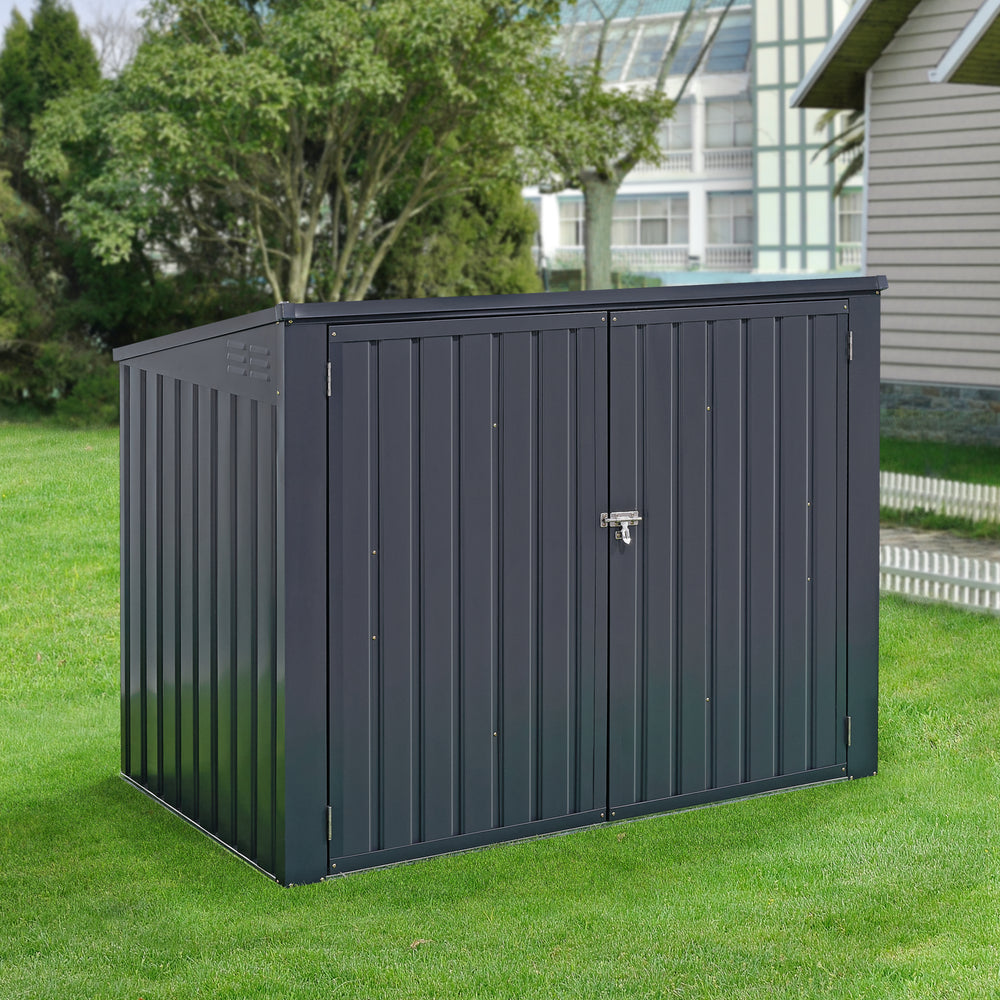 Soptunnebox Grebin för 2/3 tunnor mörkgrå i olika storlekar [en.casa] - premiumXL