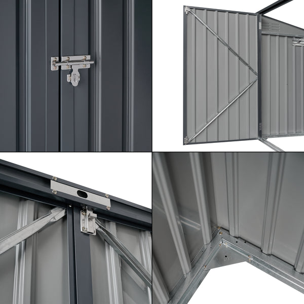 Sopkärlsskjul Grebin avfallsskjul soptunneskydd mörkgrå [en.casa] välj modell