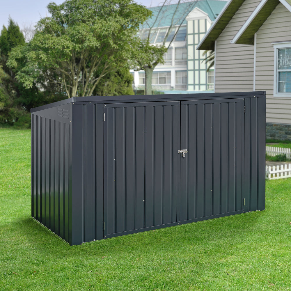 Soptunnebox Grebin för 2/3 tunnor mörkgrå i olika storlekar [en.casa] - premiumXL