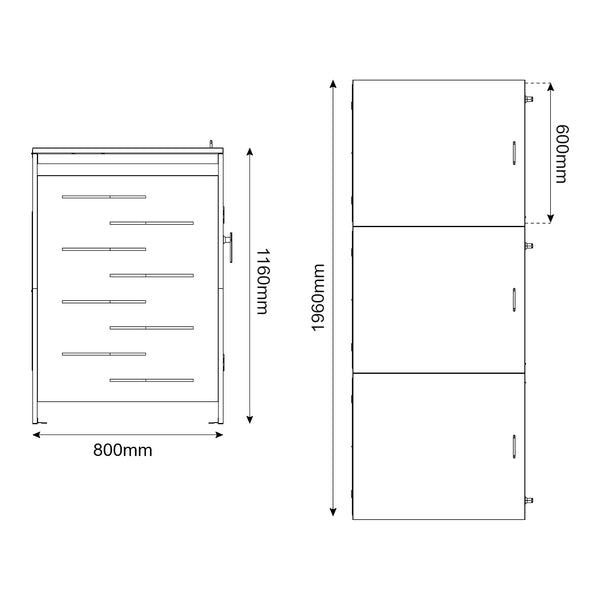 Soptunnelförvaring Bernalda Stål Antracit [casa.pro]