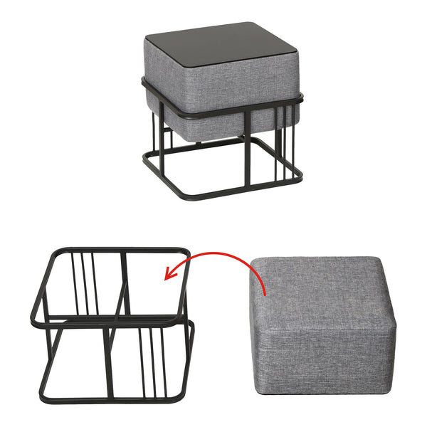 Multifunktionell stapelbar sittpall Tas [en.casa]