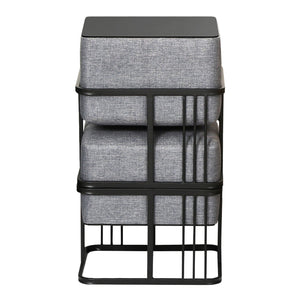 Multifunktionell stapelbar sittpall Tas [en.casa]