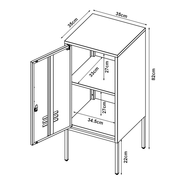 Sängbord Hausjärvi stål 82x35x35 cm [en.casa] välj modell