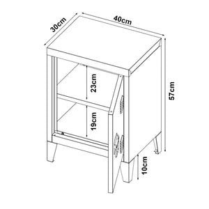 Sängbord Inari set om 2 stål 57x40x30 cm [en.casa] välj modell