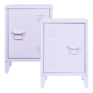 Sängbord Inari set om 2 stål 57x40x30 cm [en.casa]