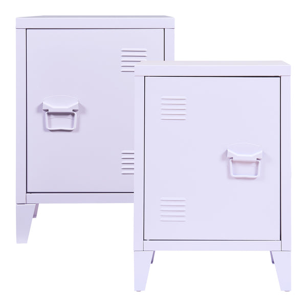 Sängbord Inari set om 2 stål 57x40x30 cm [en.casa]