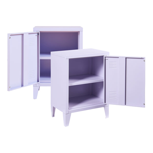 Sängbord Inari set om 2 stål 57x40x30 cm [en.casa]