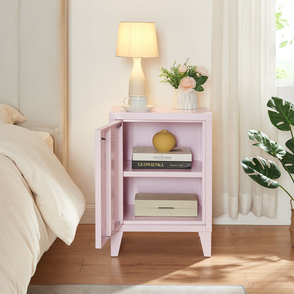 Sängbord Inari set om 2 stål 57x40x30 cm [en.casa]