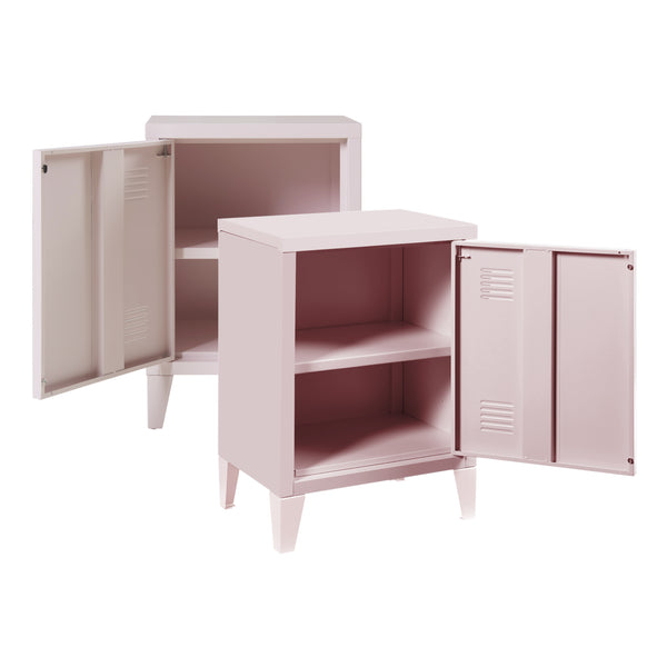 Sängbord Inari set om 2 stål 57x40x30 cm [en.casa]