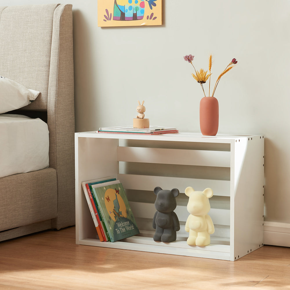 Satsbord Rønde 43x64x33 cm Vit [en.casa] - premiumXL