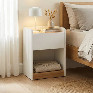 Nattduksbord Kuorshare 55x42x37 cm Vit/Eklook [en.casa]