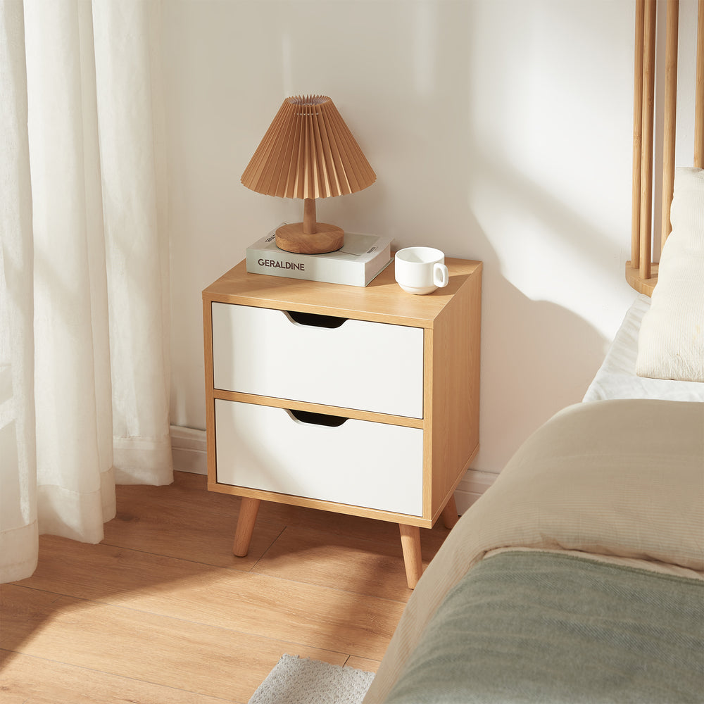 Nattduksbord med lådor eklook/vitt [en.casa]
