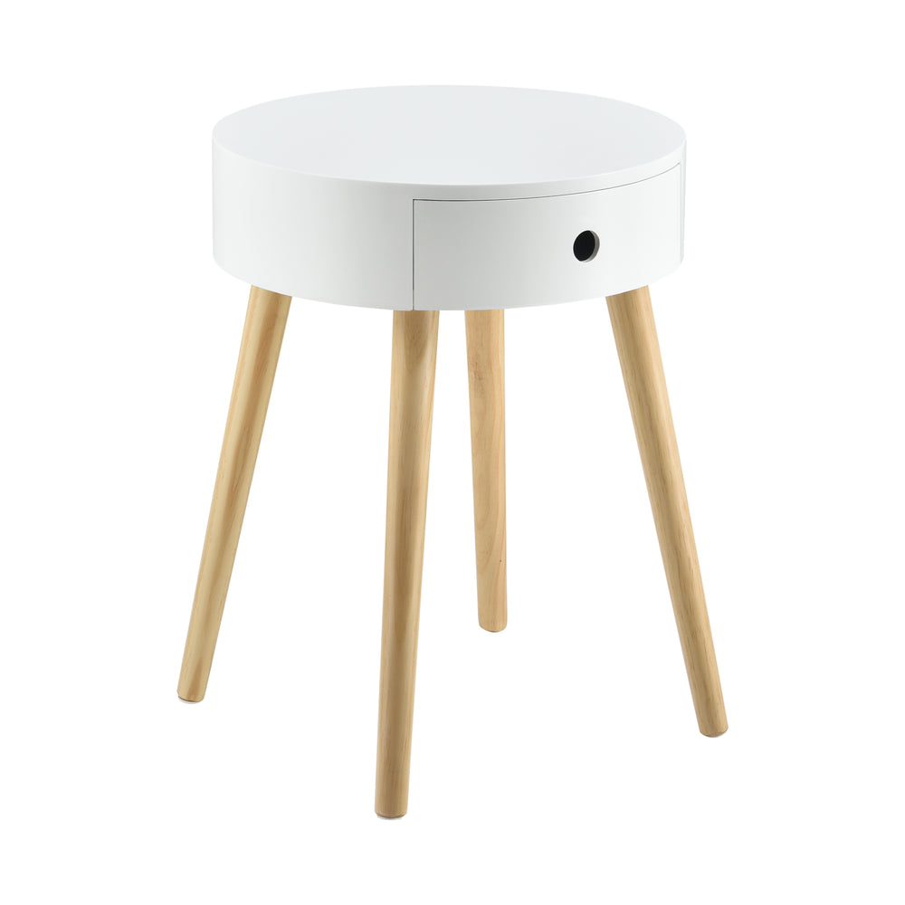 Sängbord Aurich 50x38x38 cm med låda retrodesign vit en.casa - premiumXL