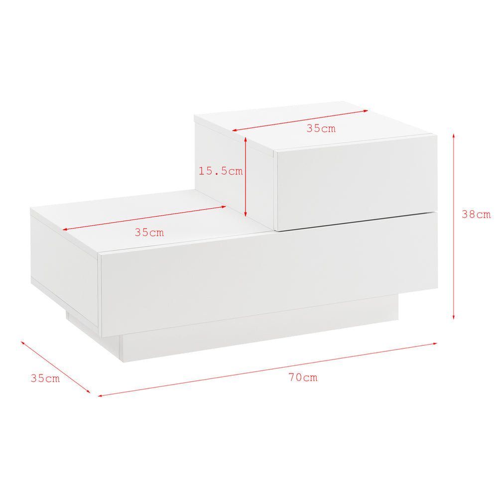 Sängbord Sebokeng med 2 lådor höger väggskåp [en.casa] välj modell