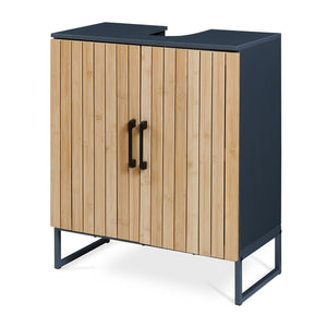 Tvättställsskåp Svanes 70x60x30 cm Mörkgrå/Natur [en.casa]