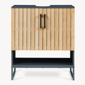 Tvättställsskåp Svanes 70x60x30 cm Mörkgrå/Natur [en.casa]