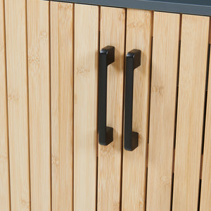 Tvättställsskåp Svanes 70x60x30 cm Mörkgrå/Natur [en.casa]
