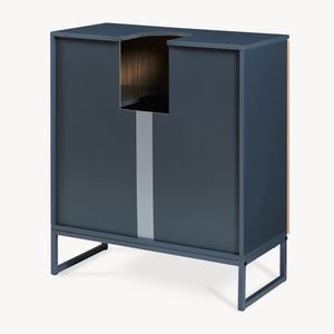 Tvättställsskåp Svanes 70x60x30 cm Mörkgrå/Natur [en.casa]