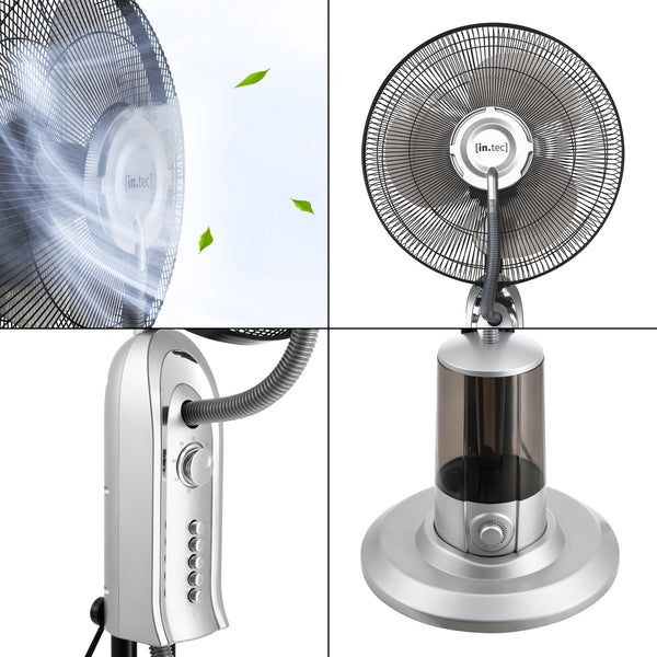 Dimfläkt 125x40x40cm 3 fläkthastigheter fuktfunktion med timer oscillerande funktion i olika färger [in.tec]