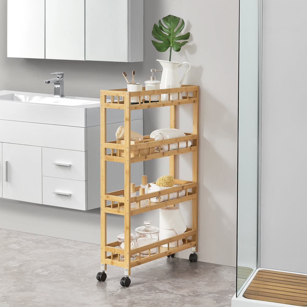 Rullvagn Pyhäjoki 96 x 60 x 18 cm Natur [en.casa] - premiumXL