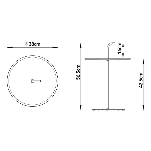 Utomhus metallbord Calimera 56,5 x Ø 38 cm [casa.pro]