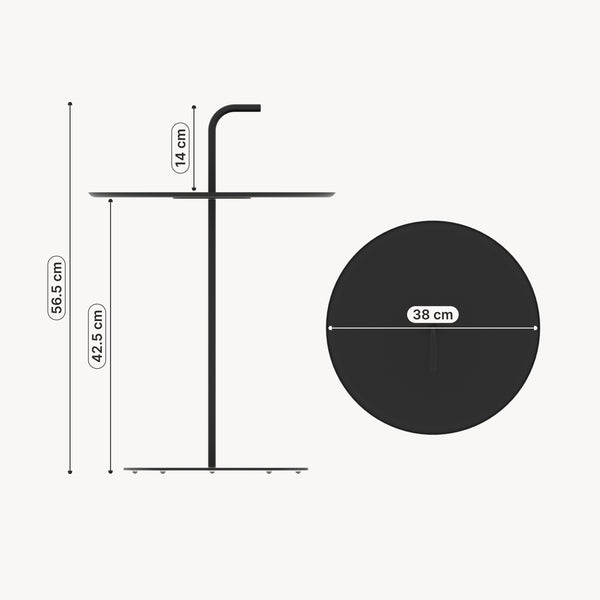 Utomhusbord i metall Calimera 57 x Ø38 cm [casa.pro]